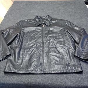 Knightsbridge Soft Leather Jacket Adult XL Black‎ Full Zip Quilted Lined